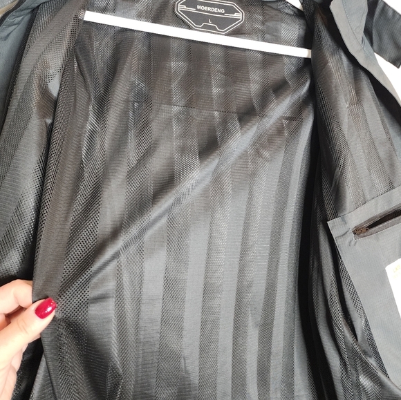 Moerdeng Grey Jacket Waterproof Ripstop Breathable Mens Size Large - Picture 8 of 16